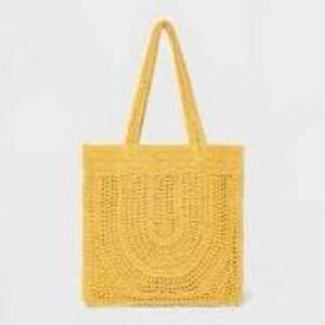 Universal Thread Bags Crochet Tote Handbag Universal Thread Yellow